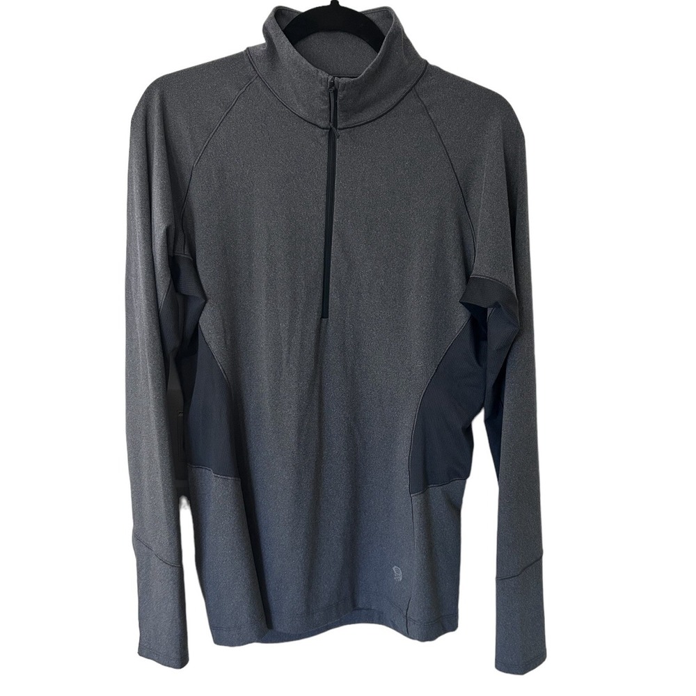 Mountain Hardwear‎ Women 1/2 Zip Gray Long Sleeve Large Hiking Base Layer